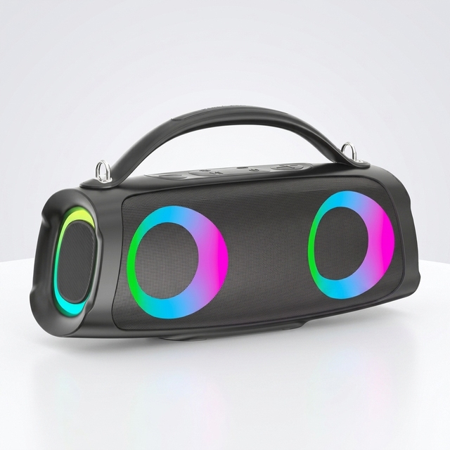TK03 40W Portable Plastic Karaoke Speaker Hidden Microphone Storage RGB Lighting USB 5.4 Wireless Microphone Battery Powered