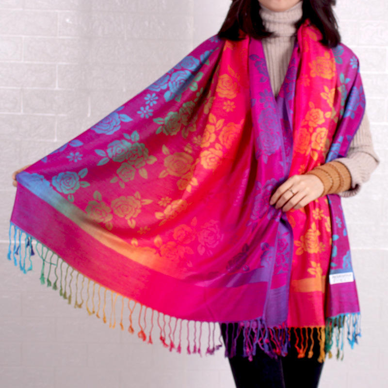 Tudung Shawl Colour Gradient Factory Direct Gradient Flower Scarf