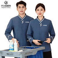 Chemise à manches longues personnalisée pour personnel d'hôtel, restaurant, bar, avec logo OEM, motif spa, pour réceptionniste, nettoyeur, personnel d'entretien ménager