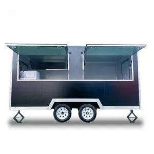 厂家直销移动式四轮煎饼车外形尺寸: 3.5*2.1*2.35米食品车拖车