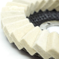 Disque à lamelles abrasif en feutre de laine de qualité supérieure de 125mm Roue de polissage de 5 pouces Support en fibre de verre Ponceuse personnalisable de polissage en métal