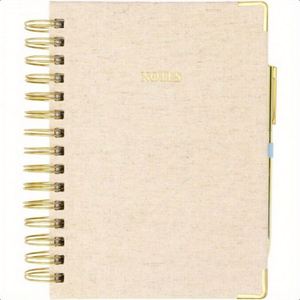 <b>Lined</b> Hardcover <b>A5</b> Premium Paper Spiral <b>Notebook</b> with Linen Cover for Home Office - Product Image 1