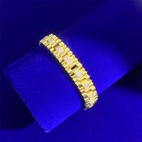 Neues Design Hochwertiger Schmuck 10mm Iced Out 5A Kubisches Zirkonium 925 Sterling Silber Uhrenarmband für Herren