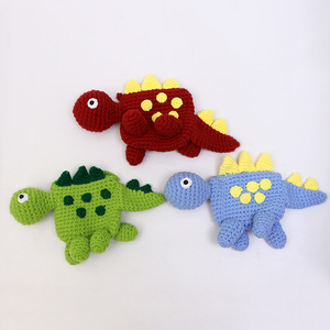 Cross-border popular knitted cartoon dinosaur bag, cute children's crossbody bag, <b>crocheted</b> <b>plush</b> finished product coin purse - Product Image 3