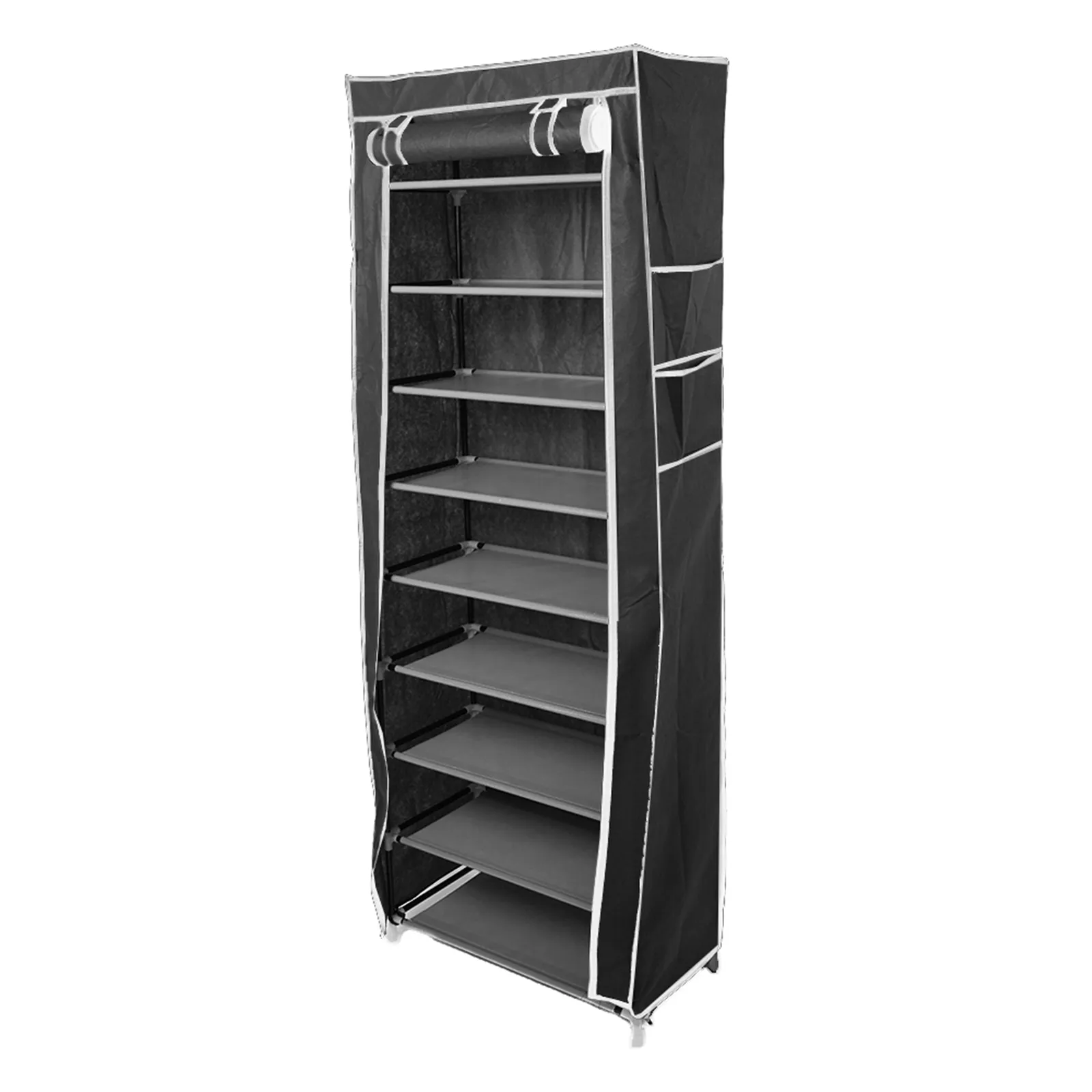US UK EU Warehouse Promotional top quality detachable stackable two row storage rack fabric storage shelf shoe rack