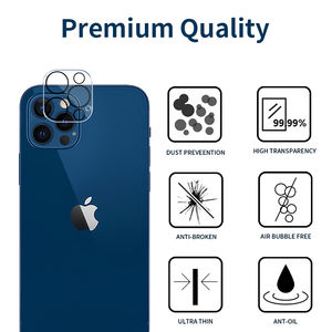 Nouveau film de protection d'écran en verre trempé noir à couverture intégrale pour l'objectif de l'appareil photo du téléphone pour iPhone 13 <span class=keywords><strong>Pro</strong></span> Max 6.7 - Product Image 2