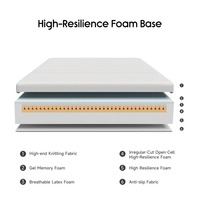 Matelas de lit orthopédique AIDI à pression réduite, avec surmatelas en mousse à mémoire de forme ferme et gel, roulé en boîte, par le fabricant