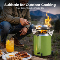 Chauffe-terrasse portable à granulés de bois en acier inoxydable à double combustible pour le camping