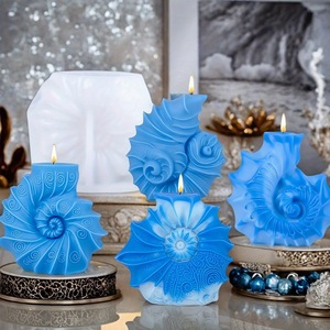 Ocean Themed Cylindrical Relief <b>Candle</b> <b>Mold</b> Transparent White Customizable Shape For DIY <b>Candle</b> Making Kits - Product Image 1