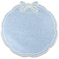 Nouveau design de set de table en tissu de lin brodé de haute qualité avec nœud et sous-plat pour la maison, la cuisine, les mariages et la décoration de fêtes