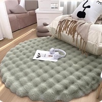 Tapis rond en peluche, imitation fourrure de lapin, pour salon, canapé, vestiaire, tabouret de maquillage, tapis en cuir, grand tapis de surface