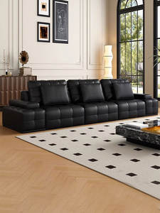 Sofá Cama Eléctrico Funcional de Cuero Lawrence, Estilo Minimalista Italiano <span class=keywords><strong>Bugo</strong></span>, con Parte Superior Telescópica Plegable, de Piel de Vaca, para Sala de Estar - Product Image 2