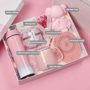 Pink Gift Set Promotional Metal/Paper Water Cup Vaccum Flask/Tea Coffee <b>Mug</b>/humidifier Gift Box for Lady's Birthday Gift - Product Image 4