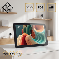 Personalización ODM, Monitor Táctil Comercial con Panel IPS Full HD de 14 Pulgadas, Entrada de CC de 12 V, Táctil Capacitivo de 10 Puntos, Sistema Operativo Android 14