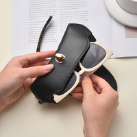 Étui à lunettes vintage en PU avec clip métallique, étui à lunettes de soleil en cuir PU, organiseur pour voyage, pochette pour lunettes, cadeaux de haute qualité