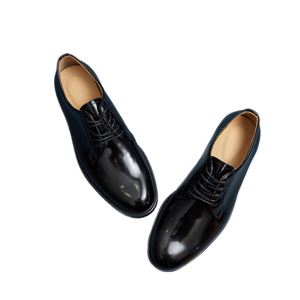 Men's European-Style Business Formal Square Toe Lace-Up Shoes Polished Open-<b>Edge</b> Bead Derby Shoes Valentina Leather Upper - Product Image 5