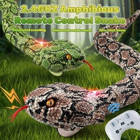Serpiente Anfibia de Juguete con Control Remoto Realista Recargable de 2.4ghz, Simulación Electrónica de Animales, Serpiente Cascabel de Plástico para Bromas de Niños