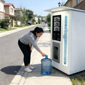 Máquina Expendedora <span class=keywords><strong>de</strong></span> Agua <span class=keywords><strong>de</strong></span> Ósmosis Inversa RO <span class=keywords><strong>de</strong></span> Alto <span class=keywords><strong>Flujo</strong></span>, 800G 1200G, para Uso Público en Exteriores, Gran Venta en Filipinas - Product Image 1