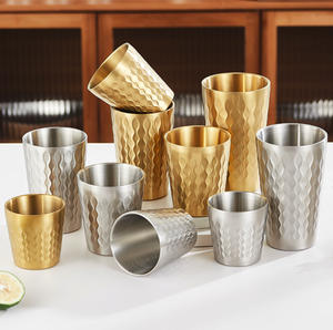 Bicchiere in Acciaio Inox 304 Martellato, Tumbler Multicapacità in Metallo per Caffè, Succo, Birra, per Casa, Ristorante, Bar - Product Image 3