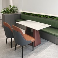 Meubles d'hôtel de luxe au design italien élégant, ensembles de tables à manger haut de gamme pour villa avec 8 à 10 chaises, table à manger avec plateau en marbre