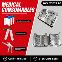 Moule d'injection pour spéculum vaginal médical en acier S136, multi-cavités, pour dilatateur gynécologique en plastique, personnalisé OEM