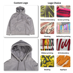 Pull-over ample en tissu polaire avec logo personnalisé du fabricant Sweat à capuche 100% coton de haute qualité pour hommes - Product Image 4