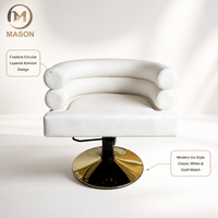 Fauteuil de Barbier Inclinable en Cuir PU avec Structure en Acier pour Salon de Coiffure Traditionnel Mason, Idéal pour les Salons Féminins