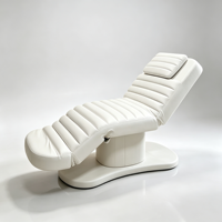 Fauteuil de soin esthétique en cuir PU, réglable en hauteur, inclinable et rotatif, lit de spa facial cosmétique avec tabouret de salon en forme de coquille