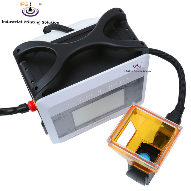 IPS-LH850B Battery Fiber Laser Marking Barcode logo Coding Machine for Cap Closure Metal Aluminum