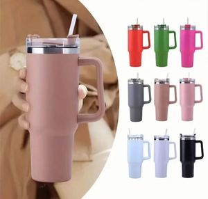 Nouveauté 2025 : Gobelet isotherme double paroi en acier inoxydable 40 oz le plus vendu, avec poignée, paille et couvercle - Product Image 1