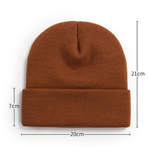 HKL0001 <strong>Blank</strong> Cuff Brimmed Acrylic Long <strong>Beanie</strong> Without logo <strong>Custom</strong> 3d Embroidery Leather Label Pearls Winter <strong>Beanie</strong> Knitted Hat - Product Image 5
