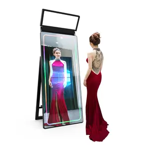 Toptan fiyat anında sihirli Photobooth makinesi interaktif parti Selfie fotoğraf ayna kabini kamera ile yazıcı yazılımı