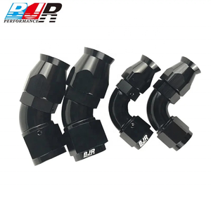 Raccords <span class=keywords><strong>de</strong></span> <span class=keywords><strong>tuyau</strong></span> PTFE à 90 degrés BJR haute performance en aluminium usiné CNC pour raccordement/amélioration, modèles AN3, AN6, AN8 - Product Image 6