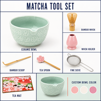Kit de préparation du matcha à la japonaise, 8 pièces, bol en céramique Sakura, fouet, cuillère, tamis, coffret cadeau