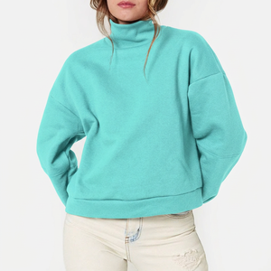 Pull à manches longues confortable pour femme, style décontracté, col montant, sweat-shirt de luxe, tissu de qualité supérieure - Product Image 1