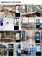 Layar Digital Signage LCD 55 Inci HD dengan Stand, Kios Iklan dengan WiFi/USB/CMS untuk Panel Iklan Layar Sentuh