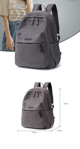 Sac à dos en toile tendance pour étudiants, sac à dos intelligent pour ordinateur portable, sac à dos en toile, design élégant, sac à dos en toile kaki - Product Image 4