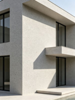 Enduit mural extérieur effet pierre, application spatule, peinture haute simulation texture granit, finition surface réaliste