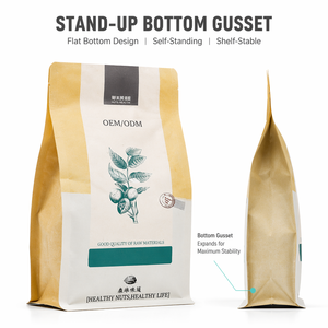 Bolsas de Papel Kraft Impresas con Lámina de Aluminio para Granos de Café, con Cierre, Recicladas, Impresión en Huecograbado - Product Image 6