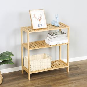 Modern 3-Tier Bamboo Storage Shelf <b>Freestanding</b> Shelving <b>Unit</b> for Bathroom Balcony & <b>Kitchen</b> - Product Image 3