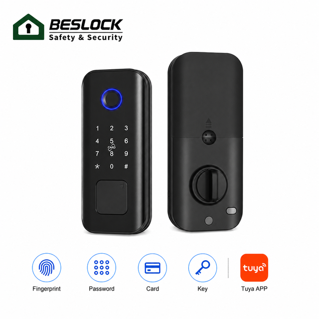 HomeKit Compatible Smart Door Lock Fingerprint Keyless Entry Deadbolt with Tuya App Control for Home Apartment Airbnb