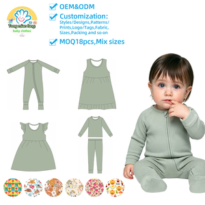 Combinaison pour bébé en viscose de bambou douce, imprimé <span class=keywords><strong>mouton</strong></span> de dessin animé personnalisé, fermeture éclair bidirectionnelle, anti-coup de pied, pour le sommeil des nourrissons, OEM - Product Image 1