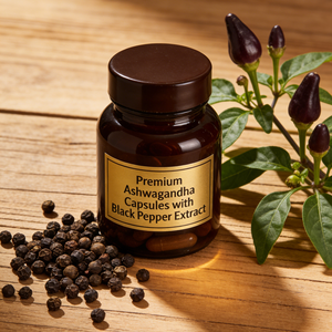 Capsules d'Ashwagandha Premium avec Extrait de Poivre Noir pour Stimuler l'Énergie et l'Humeur chez l'Adulte – Complément Alimentaire Certifié GMP - Product Image 2