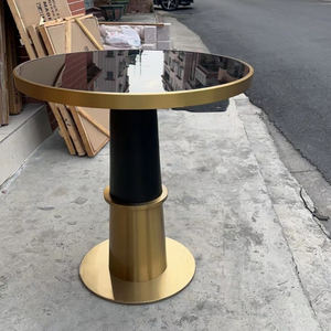 Mesa de comedor redonda con marco de Metal de diseño moderno para restaurante, cantina, Hotel, muebles comerciales para centro comercial, eventos, banquetes en Stock - Product Image 1