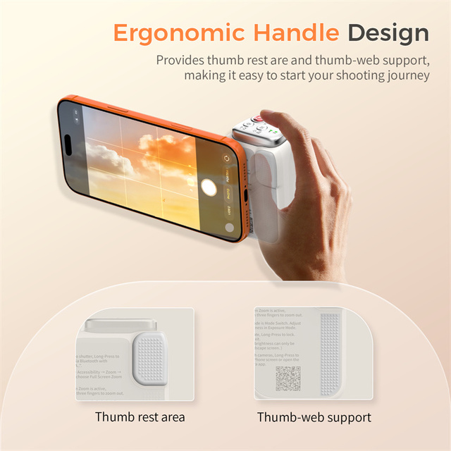 Phone camera shutter Grip iOS Android Compatible for Vlog Live Stream Outdoor Wireless 10M Control