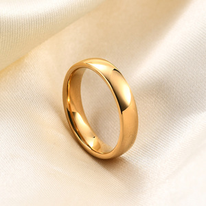 Tungsten Steel 18K Gold <b>Couple</b> <b>Rings</b> 2 4 6 8MM Plain Wedding Band Unisex Jewelry - Product Image 4