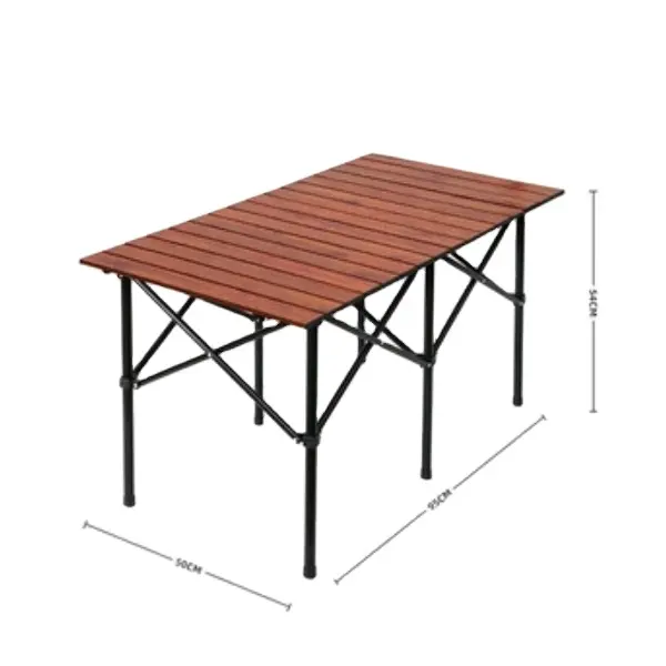 ชุดโต๊ะและเก้าอี้อลูมิเนียมอัลลอยด์แบบพกพา,สำหรับตั้งแคมป์กลางแจ้งเก้าอี้โต๊ะทานอาหารงานแต่งงานลายไม้แบบเส้นสองชั้น