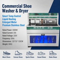 Machine commerciale de lavage et de séchage de chaussures en acier inoxydable, nettoyeur de chaussures tout-en-un avec contrôle intelligent de la température 220V 5000W