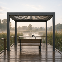 Jiake 6063-T5 Aluminium-Pergola mit motorisiertem Lamellendach für Feuchtgebietsterrassen, Gärten, Terrassen, Außenbereiche, Pavillons und Gartenlauben