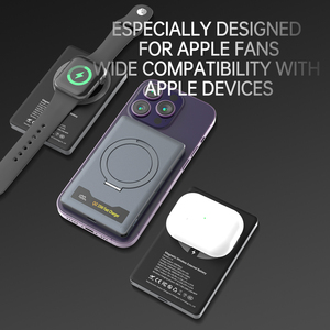 Chargeur portable sans fil 3 en <span class=keywords><strong>1</strong></span> pour téléphone, montre et <span class=keywords><strong>AirPods</strong></span>, charge rapide 15W, <span class=keywords><strong>batterie</strong></span> magnétique avec support - Product Image 3
